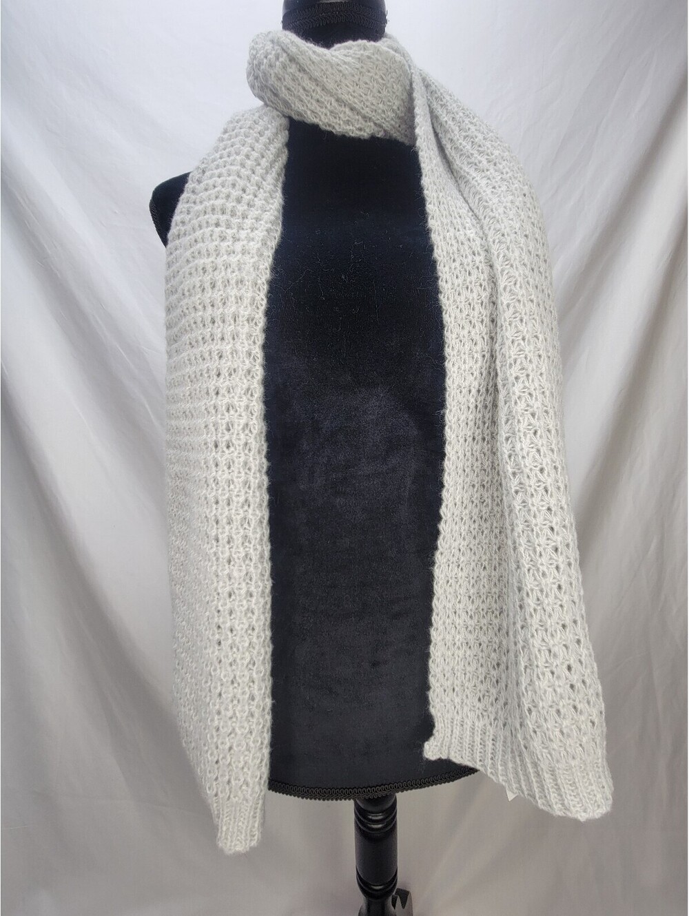 Style & Co Women's Solid Waffle Knit Scarf Grey Gray One Size NEW!!!